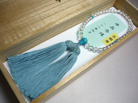 Women's Crystal Prayer Beads, 108-Facet Cut, Turquoise Finish