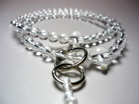 Women's Prayer Beads, Crystal, Jodo Sect, Matching Set