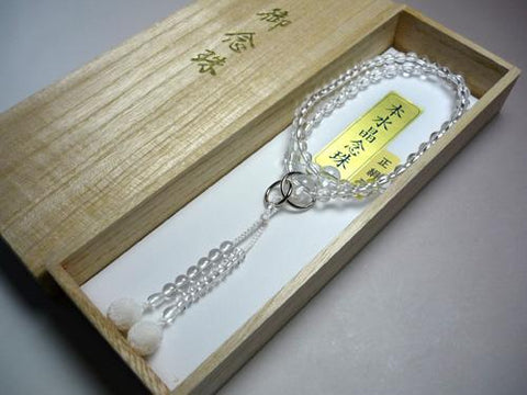 Women's Prayer Beads, Crystal, Jodo Sect, Matching Set