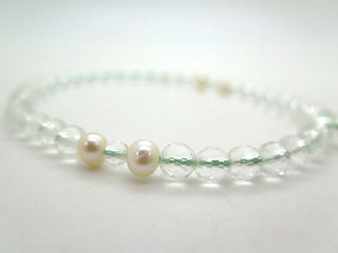 Women's Crystal Prayer Beads, 108-Facet Cut, Freshwater Pearl, Celadon