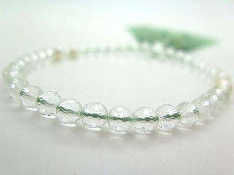 Women's Crystal Prayer Beads, 108-Facet Cut, Freshwater Pearl, Celadon