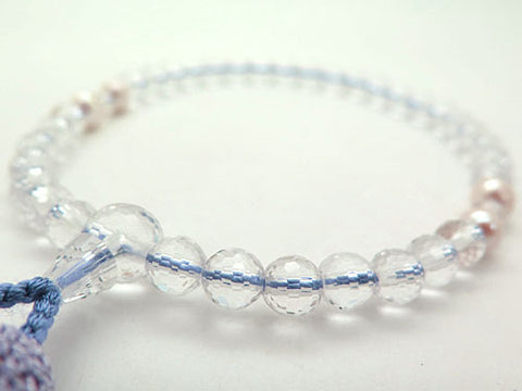 Women's Crystal Prayer Beads, 108-Facet Cut, Freshwater Pearl, Wisteria