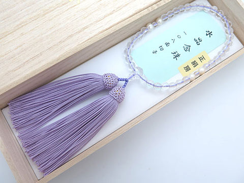 Women's Crystal Prayer Beads, 108-Facet Cut, Freshwater Pearl, Wisteria