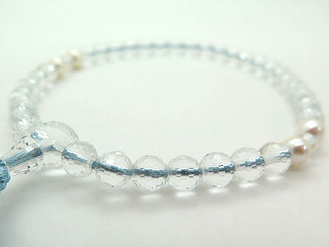 Women's Prayer Beads, Crystal, 108-Facet Cut, Freshwater Pearl, Daylily Tassel