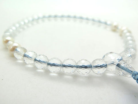Women's Prayer Beads, Crystal, 108-Facet Cut, Freshwater Pearl, Daylily Tassel