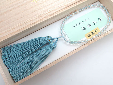 Women's Prayer Beads, Crystal, 108-Facet Cut, Freshwater Pearl, Daylily Tassel