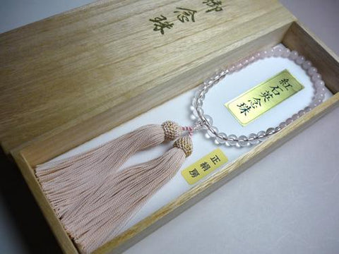 Women's Prayer Beads, Rose Quartz Gradation, Light Pink Tassel