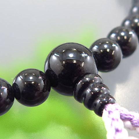 Women's Black Burmese Jade Prayer Beads, 8mm Bead