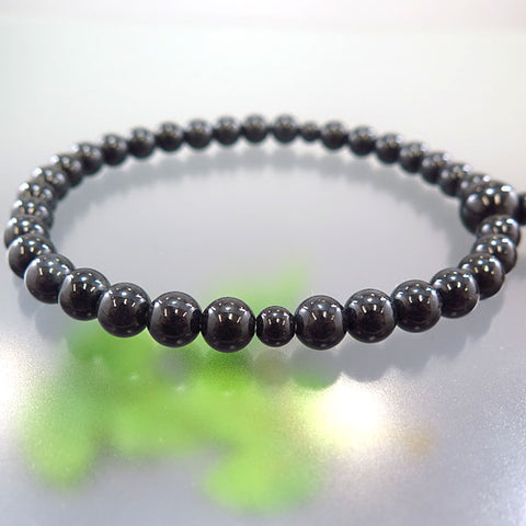 Women's Black Burmese Jade Prayer Beads, 8mm Bead