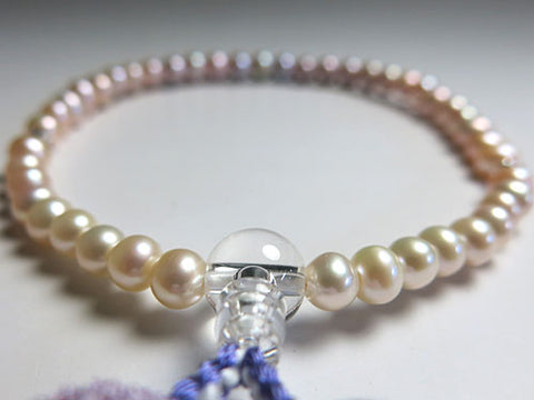 Women's Freshwater Pearl Prayer Beads, Gradation, Crystal, Wisteria