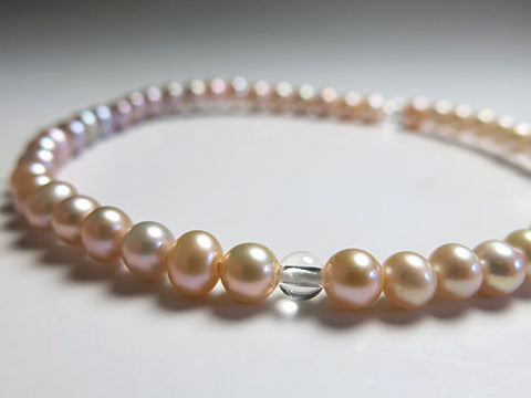 Women's Freshwater Pearl Prayer Beads, Gradation, Crystal, Wisteria