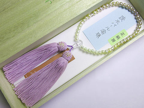 Women's Freshwater Pearl Prayer Beads, Gradation, Crystal, Wisteria