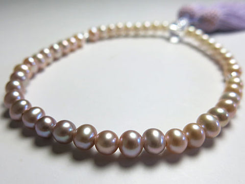 Women's Freshwater Pearl Prayer Beads, Gradation, Crystal, Wisteria