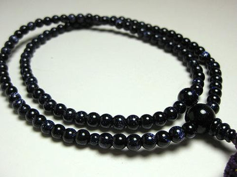 Women's Prayer Beads, Purple Goldstone, Rinzai Sect, Matching Set