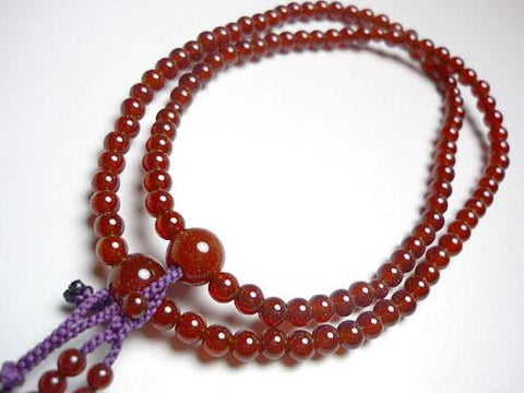 Women's prayer beads, agate, Shingon sect