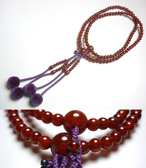 Women's prayer beads, agate, Shingon sect
