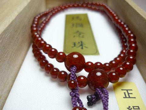 Women's prayer beads, agate, Shingon sect