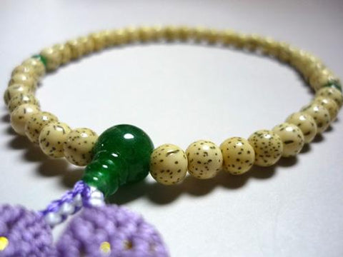 Women's Starry Bodhi Seed Prayer Beads, Jade Finish