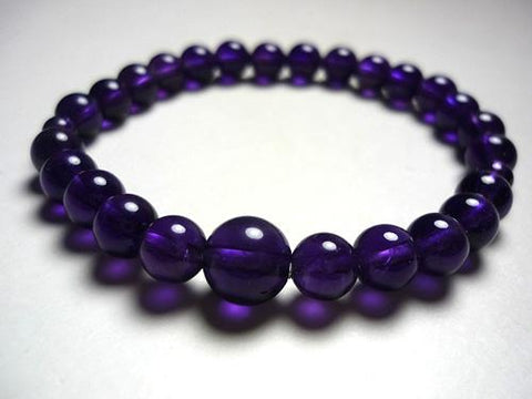 High-grade amethyst round bead bracelet 7mm