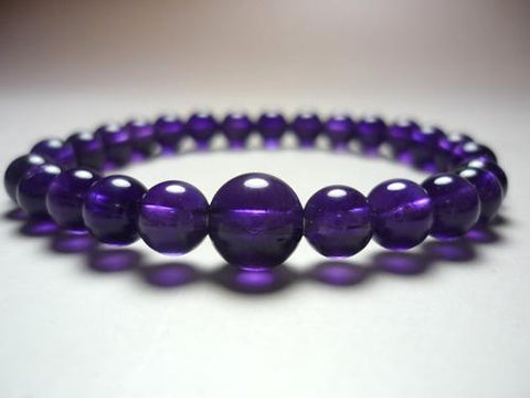 High-grade amethyst round bead bracelet 7mm