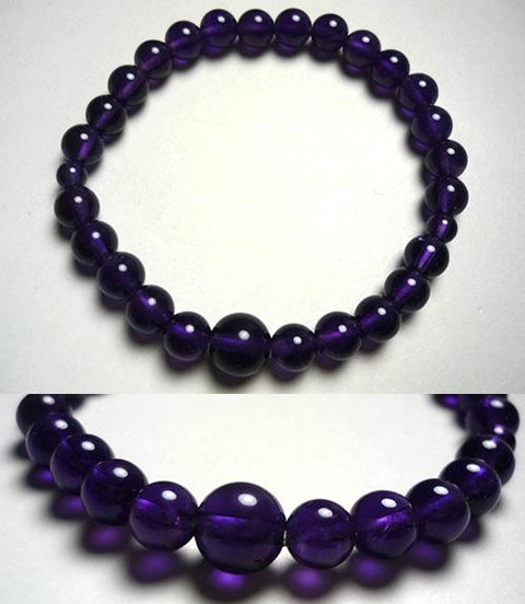 High-grade amethyst round bead bracelet 7mm