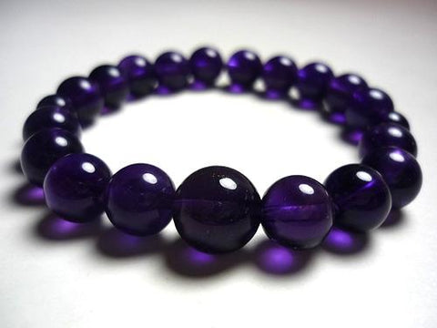 High-grade amethyst round bead bracelet 10mm