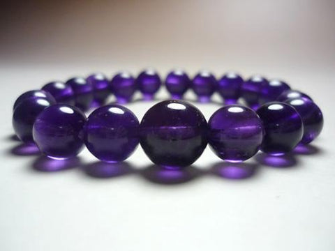 High-grade amethyst round bead bracelet 10mm
