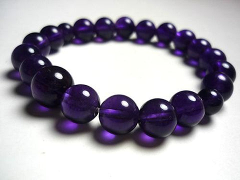 High-grade amethyst round bead bracelet 10mm