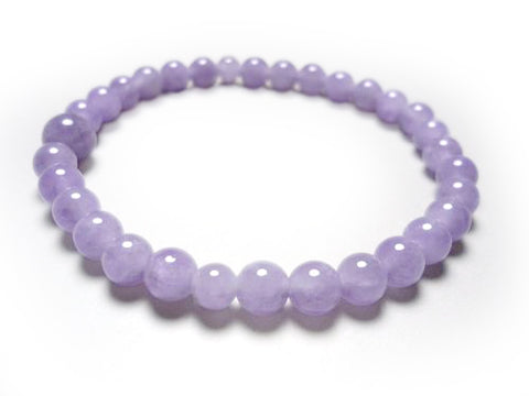 Light amethyst round bead bracelet, 6mm