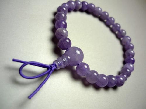 Fujiun Stone 7mm bracelet with cord tassel