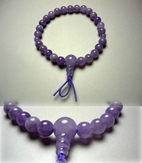 Fujiun Stone 7mm bracelet with cord tassel