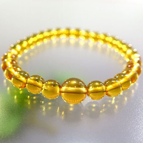 Citrine Bracelet, 6mm Beads, Matching Set