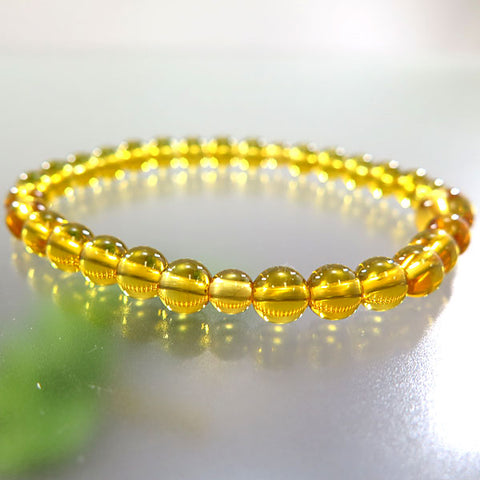 Citrine Bracelet, 6mm Beads, Matching Set
