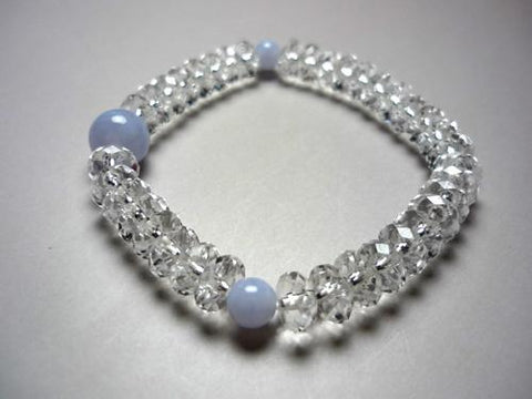 Crystal bracelet with chalcedony