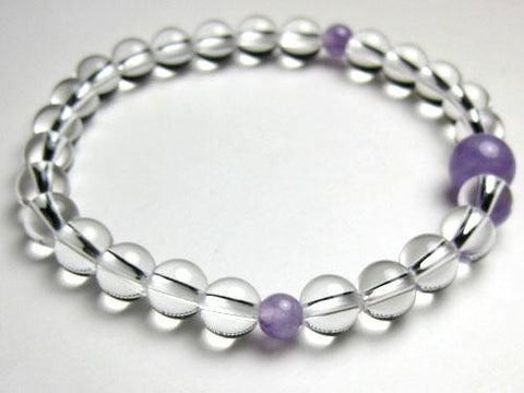 Crystal round beads bracelet with Fujiun stone