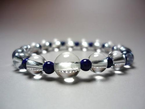 Crystal combination bracelet with lapis lazuli beads, limited edition