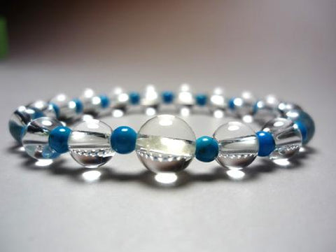 Crystal combination bracelet with round Turquoise beads, limited edition