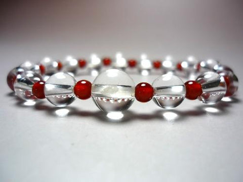 Crystal combination bracelet with round agate beads, limited edition