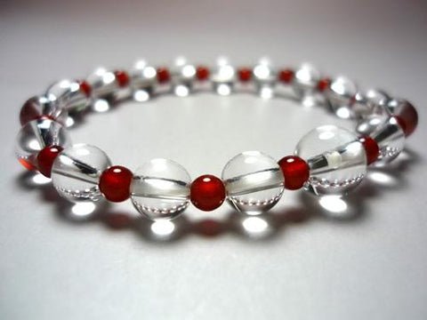 Crystal combination bracelet with round agate beads, limited edition