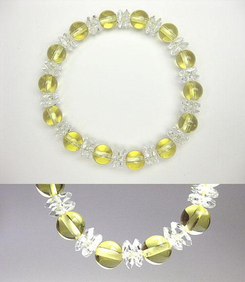 Citrine & Cut Crystal Combination Bracelet, 8mm Bead