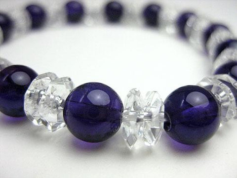 Crystal cut combination bracelet, amethyst