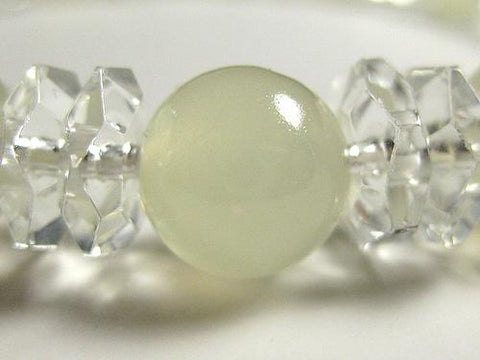 Crystal cut combination bracelet with green onyx