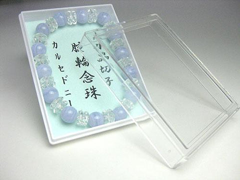 Crystal cut combination bracelet with chalcedony