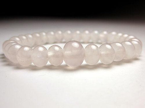 Pink Quartz Oval Bead Bracelet, 7mm