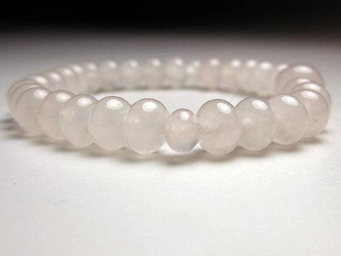 Pink Quartz Oval Bead Bracelet, 7mm