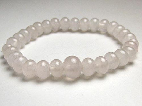 Pink Quartz Oval Bead Bracelet, 7mm