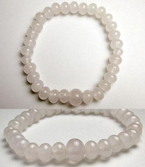Pink Quartz Oval Bead Bracelet, 7mm