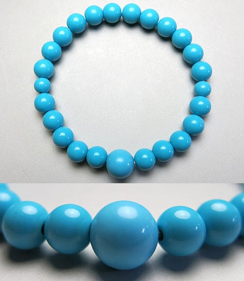 Synthetic Turquoise 8mm Bead Bracelet Matching Set 633e012000000 - full view