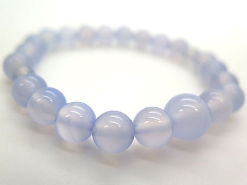 Blue Chalcedony 8mm bead bracelet, matching set
