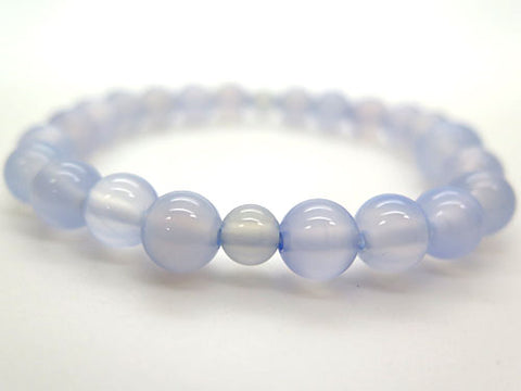 Blue Chalcedony 8mm bead bracelet, matching set